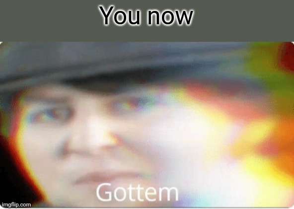 Gottem | You now | image tagged in gottem | made w/ Imgflip meme maker