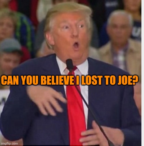 Yes Donnie, you couldn't find 11,780 votes in ONE state | CAN YOU BELIEVE I LOST TO JOE? | image tagged in donald trump tho | made w/ Imgflip meme maker