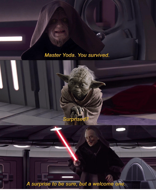 High Quality Master Yoda, You survived. Blank Meme Template