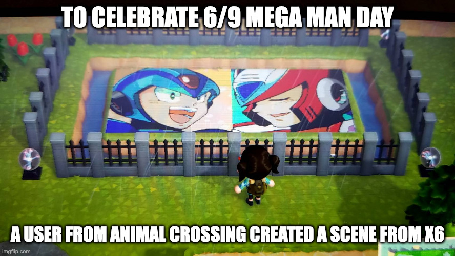 Zero Ressurection Scene in Animal Crossing | TO CELEBRATE 6/9 MEGA MAN DAY; A USER FROM ANIMAL CROSSING CREATED A SCENE FROM X6 | image tagged in megaman,megaman x,x,zero,animal crossing,memes | made w/ Imgflip meme maker
