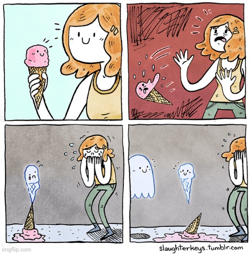Ghost of ice cream cone | image tagged in ghost,ice cream cone,ice cream,comics,comic,comics/cartoons | made w/ Imgflip meme maker