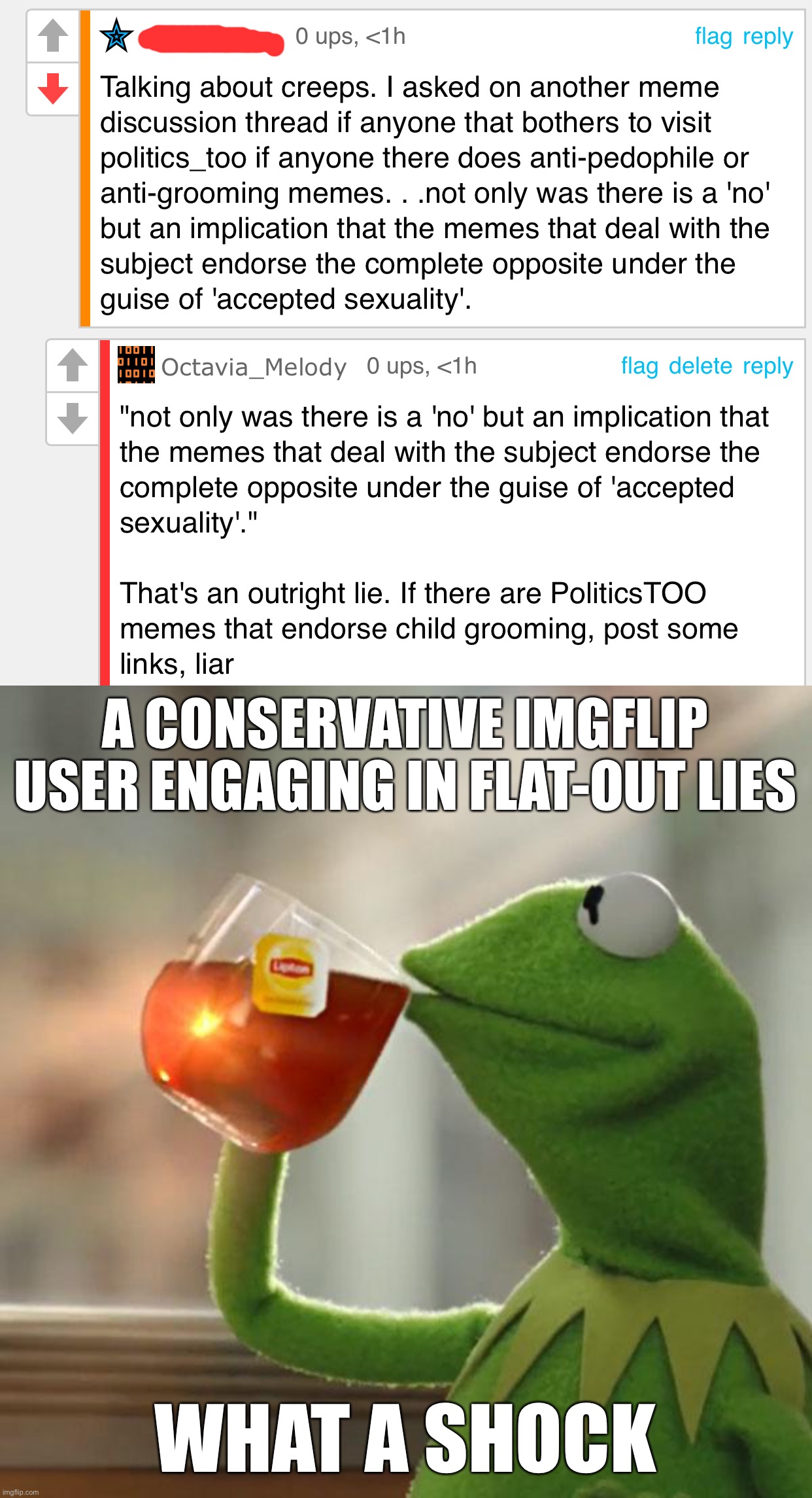 His claim would be easy to prove by posting some links, but of course he didn't post any, because there aren't any | A CONSERVATIVE IMGFLIP USER ENGAGING IN FLAT-OUT LIES; WHAT A SHOCK | image tagged in memes,but that's none of my business | made w/ Imgflip meme maker