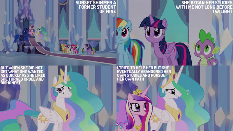 High Quality Sunset Shimmer is Twilight Sparkle's Mother? [Star Wars theme♪] Blank Meme Template