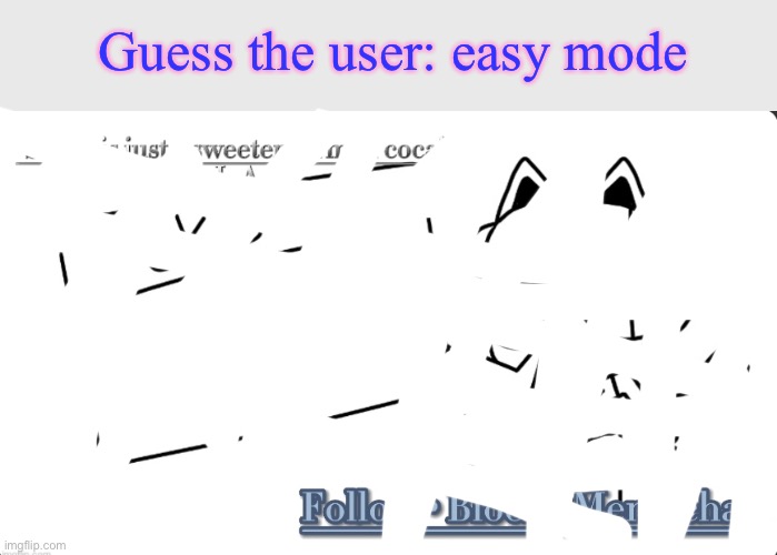 Guess the user | Guess the user: easy mode | image tagged in template,guess the user | made w/ Imgflip meme maker