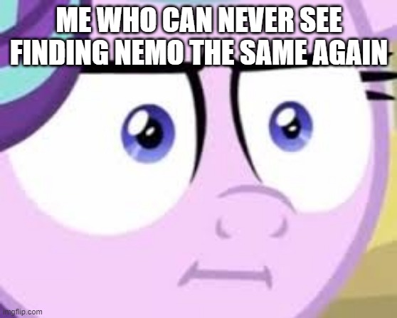 ME WHO CAN NEVER SEE FINDING NEMO THE SAME AGAIN | image tagged in starlight glimmer wtf | made w/ Imgflip meme maker