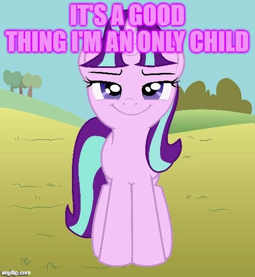 IT'S A GOOD THING I'M AN ONLY CHILD | image tagged in don't you starlight glimmer | made w/ Imgflip meme maker
