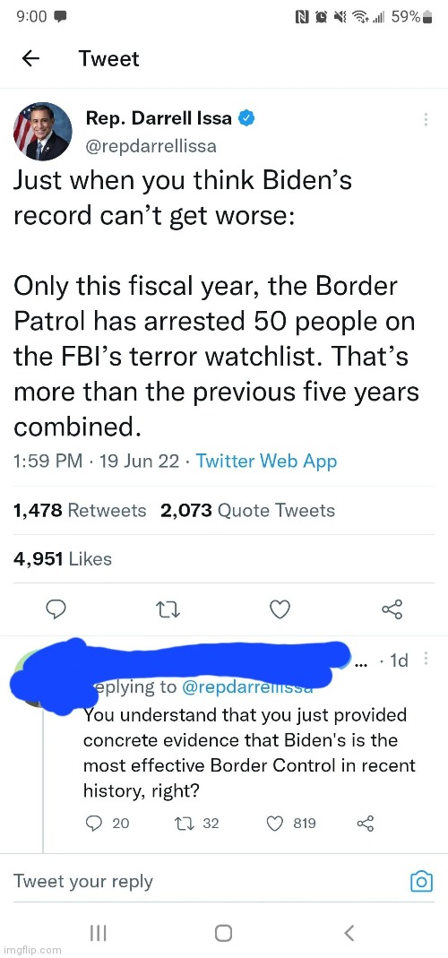 Lol | image tagged in border patrol,tweet,epic fail | made w/ Imgflip meme maker
