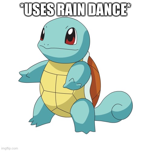 Squirtle | *USES RAIN DANCE* | image tagged in squirtle | made w/ Imgflip meme maker