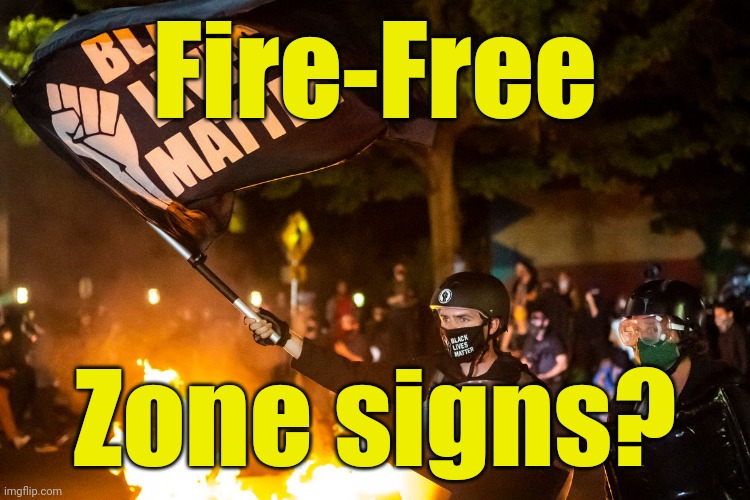 democrats being democrats | Fire-Free Zone signs? | image tagged in democrats being democrats | made w/ Imgflip meme maker