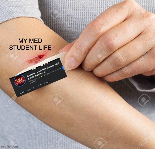 med student | MY MED STUDENT LIFE | image tagged in band aid | made w/ Imgflip meme maker