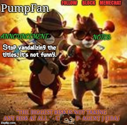 Restore the title on my previous post pls | Stop vandalizing the titles, it's not funny. | image tagged in rescue rangers announcement template ty hanz | made w/ Imgflip meme maker