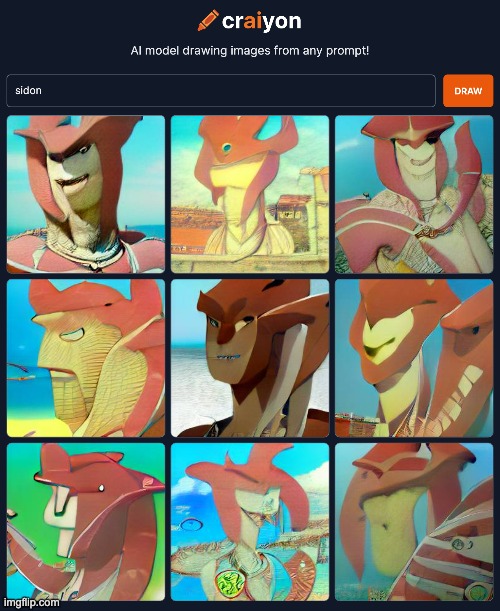 Sidon looks like this!? (Very cursed) | image tagged in the legend of zelda breath of the wild,ai meme,drawing | made w/ Imgflip meme maker