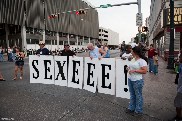 image tagged in sexy,sexeee,letters,texans,street,parade | made w/ Imgflip meme maker