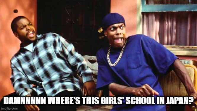 Ice Cube Damn | DAMNNNNN WHERE'S THIS GIRLS' SCHOOL IN JAPAN? | image tagged in ice cube damn | made w/ Imgflip meme maker