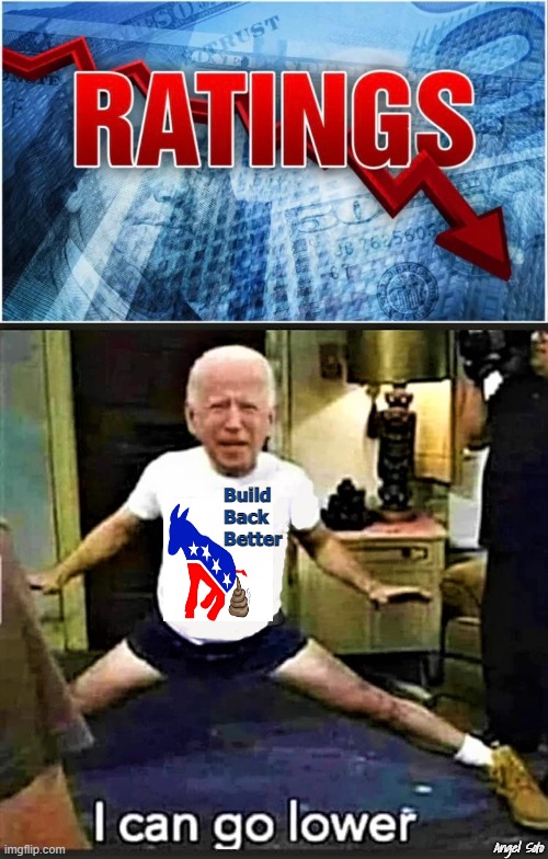 ratings falling, Biden approval ratings |  Build
Back
Better; Angel Soto | image tagged in political meme,joe biden,ratings,inflation,approval,build back better | made w/ Imgflip meme maker