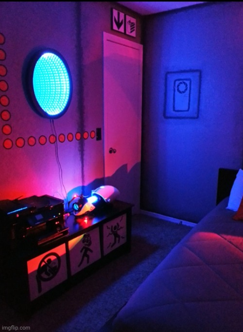 Portal 2 themed hotel room | image tagged in portal 2 themed hotel room | made w/ Imgflip meme maker