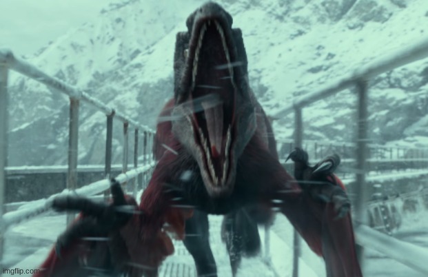 Used in comment | image tagged in pyroraptor chase | made w/ Imgflip meme maker