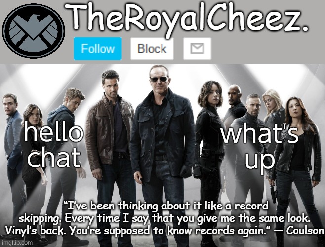 TheRoyalCheez Shield Template | hello chat; what's up | image tagged in theroyalcheez shield template | made w/ Imgflip meme maker