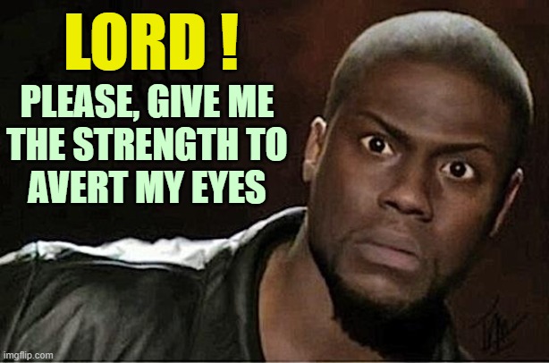 Kevin Hart Meme | PLEASE, GIVE ME
THE STRENGTH TO
AVERT MY EYES LORD ! | image tagged in memes,kevin hart | made w/ Imgflip meme maker
