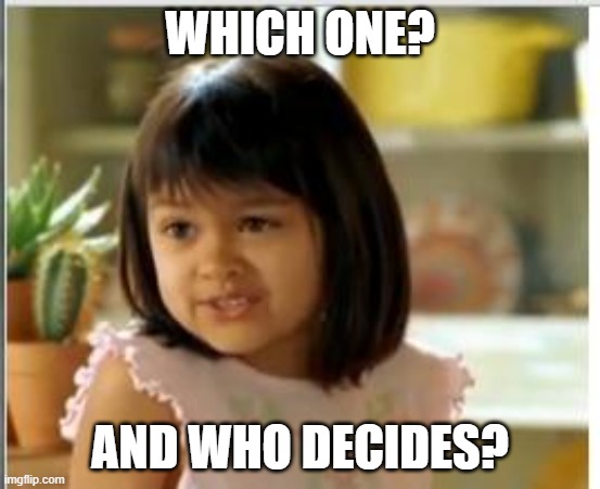 Why not both | WHICH ONE? AND WHO DECIDES? | image tagged in why not both | made w/ Imgflip meme maker