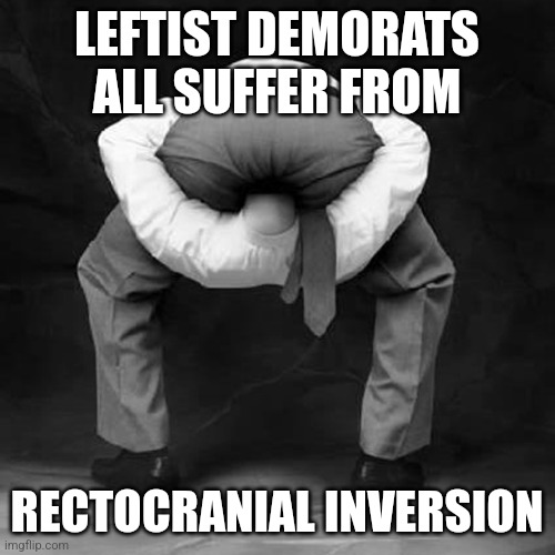 LEFTIST DEMORATS ALL SUFFER FROM; RECTOCRANIAL INVERSION | made w/ Imgflip meme maker