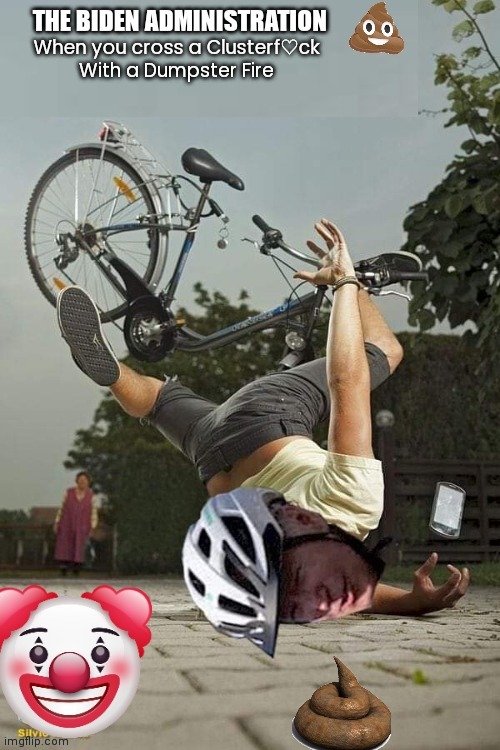 Extreme Bike wreck Biden | image tagged in biden | made w/ Imgflip meme maker