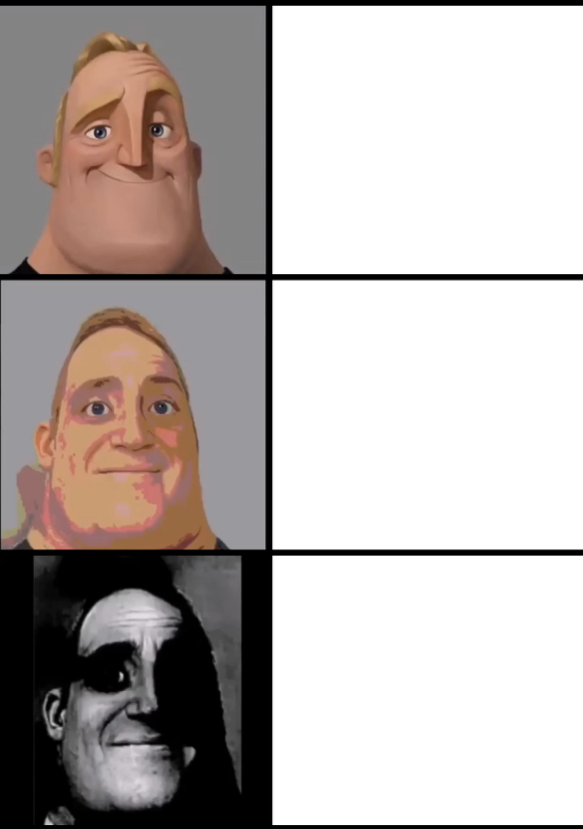 3 Frame Uncanny Mr. Incredible Blank Template Imgflip
