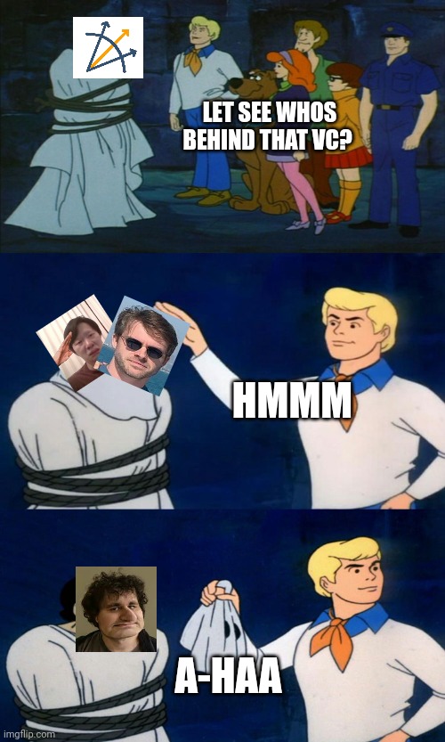 3ac Vc Crypto | LET SEE WHOS BEHIND THAT VC? HMMM; A-HAA | image tagged in scooby doo the ghost,bitcoin | made w/ Imgflip meme maker