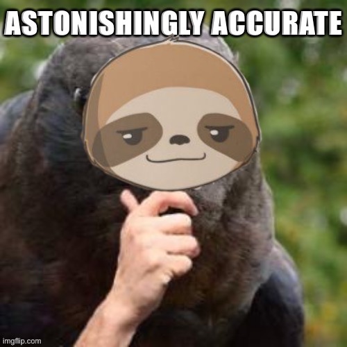 Sloth astonishingly accurate | image tagged in sloth astonishingly accurate | made w/ Imgflip meme maker