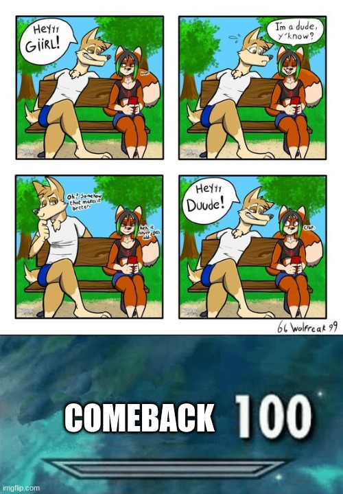 COMEBACK | image tagged in skyrim skill meme | made w/ Imgflip meme maker