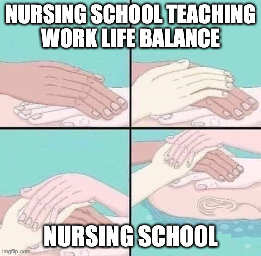 Nursing School | NURSING SCHOOL TEACHING
WORK LIFE BALANCE; NURSING SCHOOL | image tagged in drowned | made w/ Imgflip meme maker