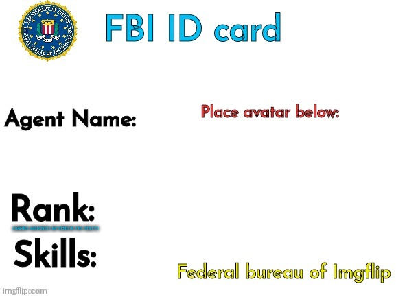 FBI ID Blank Meme Template