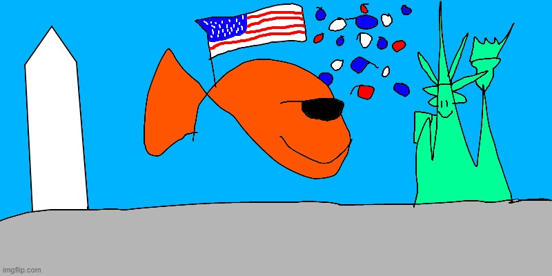 Draw Island Drawing #5 - American Fish | image tagged in america,american,patriotism,usa,fish,draw island | made w/ Imgflip meme maker