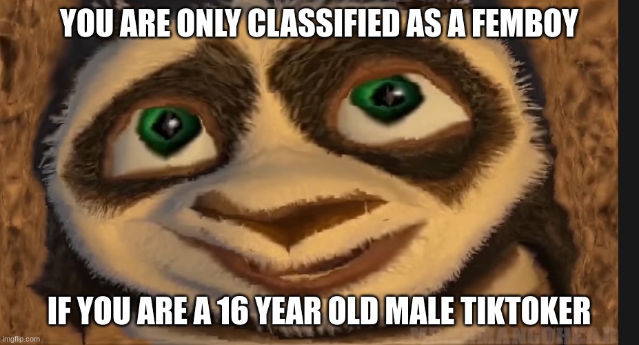 YOU ARE ONLY CLASSIFIED AS A FEMBOY; IF YOU ARE A 16 YEAR OLD MALE TIKTOKER | image tagged in poop shit fart | made w/ Imgflip meme maker