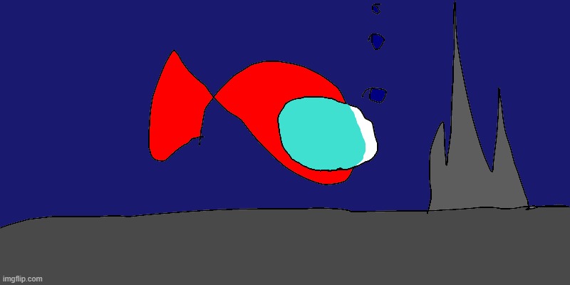 Draw Island Drawing #8 - Among Fish | image tagged in fish,among us,sus,draw island | made w/ Imgflip meme maker