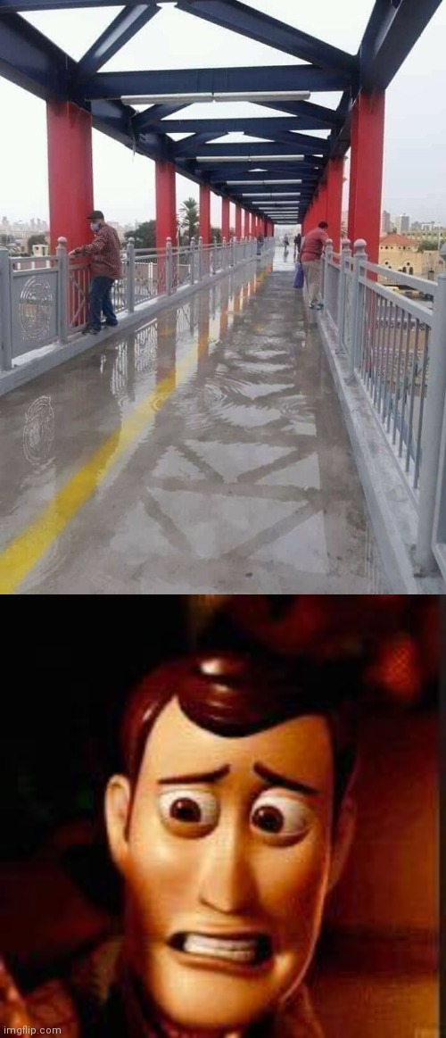 Top of bridge shall be covered | image tagged in yikes,you had one job,bridge,memes,fail,water | made w/ Imgflip meme maker