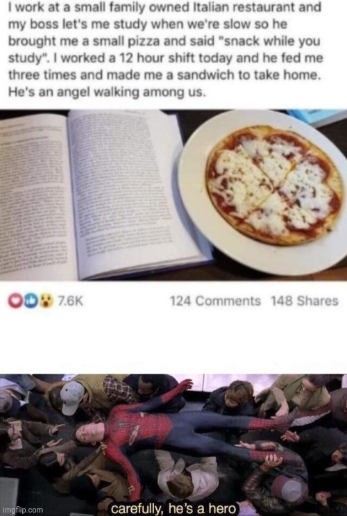 This is wholesome | image tagged in carefully he's a hero,wholesome 100 | made w/ Imgflip meme maker