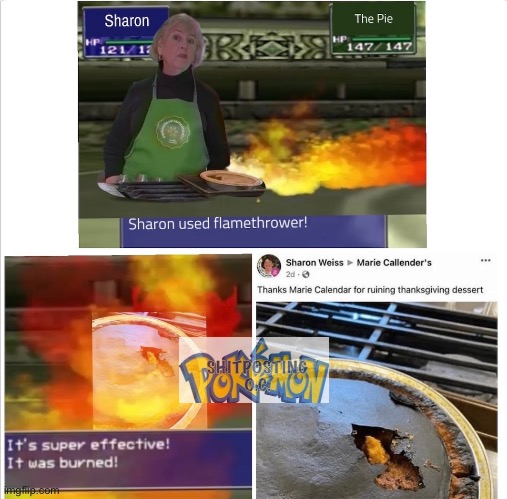 A Wild Sharon Appeared | image tagged in pokemon,sharon weiss,marie callenders | made w/ Imgflip meme maker