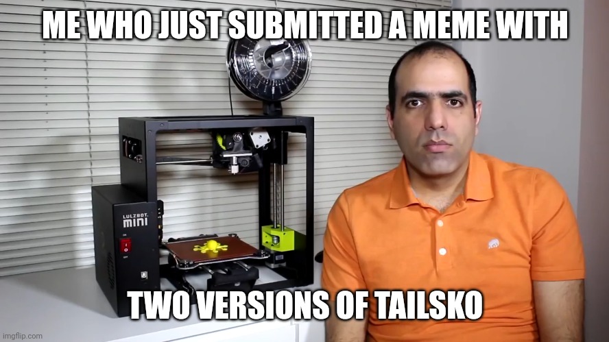 ME WHO JUST SUBMITTED A MEME WITH TWO VERSIONS OF TAILSKO | made w/ Imgflip meme maker