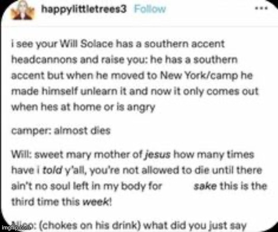 I will never unhear this | image tagged in percy jackson,southern,awesome | made w/ Imgflip meme maker