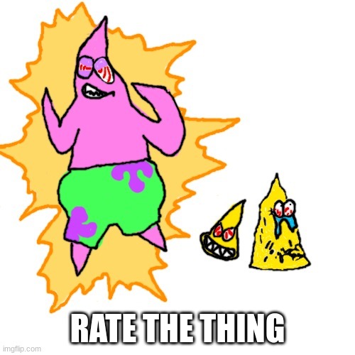 Fleetway Super Patrick | RATE THE THING | image tagged in fleetway super patrick | made w/ Imgflip meme maker