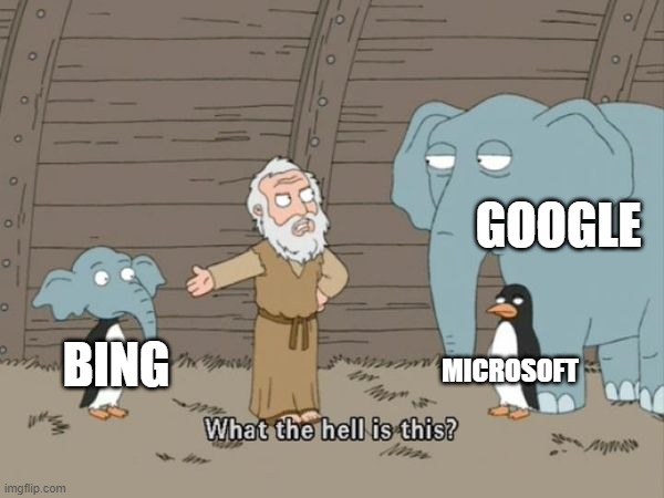What the hell is this? | GOOGLE; BING; MICROSOFT | image tagged in what the hell is this | made w/ Imgflip meme maker