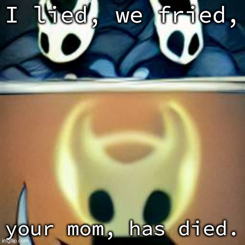 *ascends* | I lied, we fried, your mom, has died. | image tagged in ascends | made w/ Imgflip meme maker