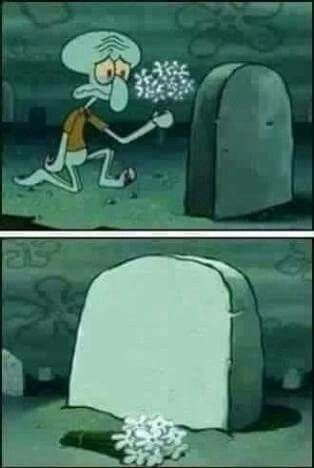 High Quality Squidward grave stone Blank Meme Template
