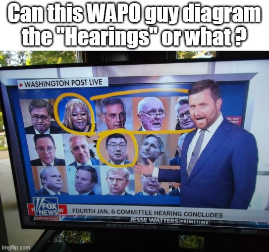 Perfect Editorializing from The Washington Post |  Can this WAPO guy diagram the "Hearings" or what ? | image tagged in january 6 farce | made w/ Imgflip meme maker