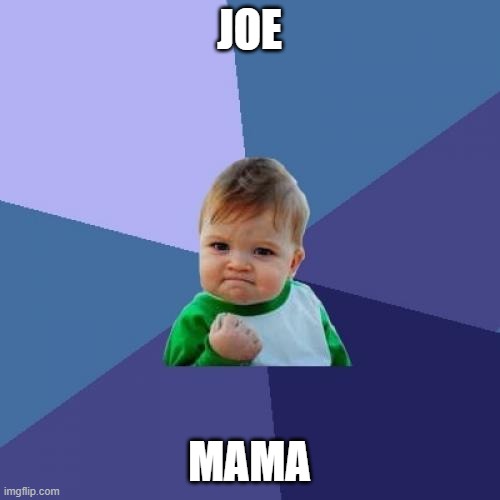JOE MAMA | image tagged in memes,success kid | made w/ Imgflip meme maker
