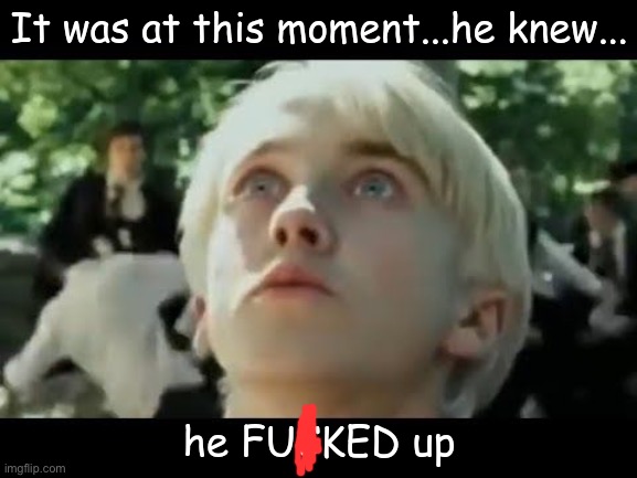 it was at this moment, he knew he F'd up | image tagged in it was at this moment he knew he f'd up | made w/ Imgflip meme maker