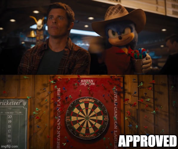 Sonic misses dart board | APPROVED | image tagged in sonic misses dart board | made w/ Imgflip meme maker