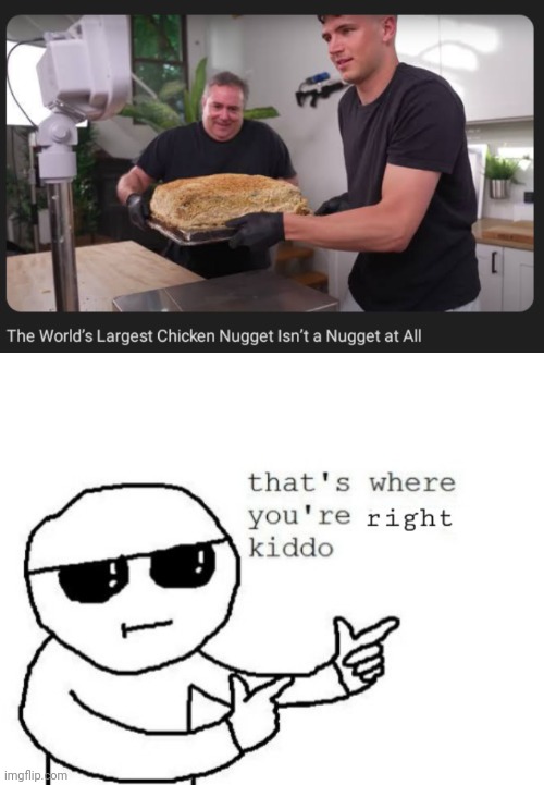 Gigantic | image tagged in that's where you're right kiddo,giant,chicken nugget,chicken nuggets,news,memes | made w/ Imgflip meme maker