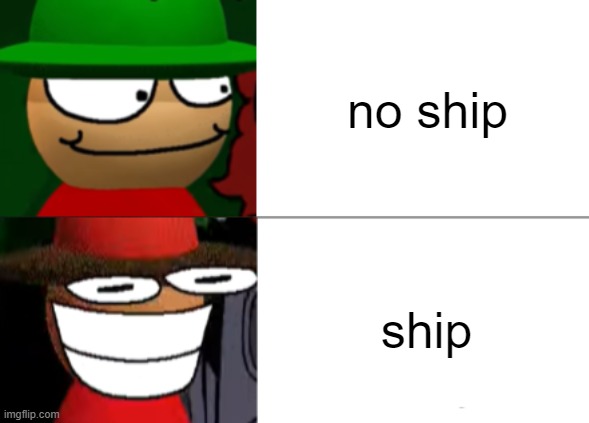 exponged bekoms canyynyynny | no ship; ship | image tagged in expunged becomes canny,expunged,bandu,pohne | made w/ Imgflip meme maker